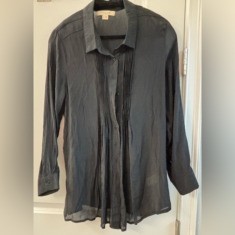 GREIGE Women’s Black Button Down Blouse Size Large